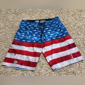 Pelagic Americamo Sharkskin Boardshorts men’s size 32